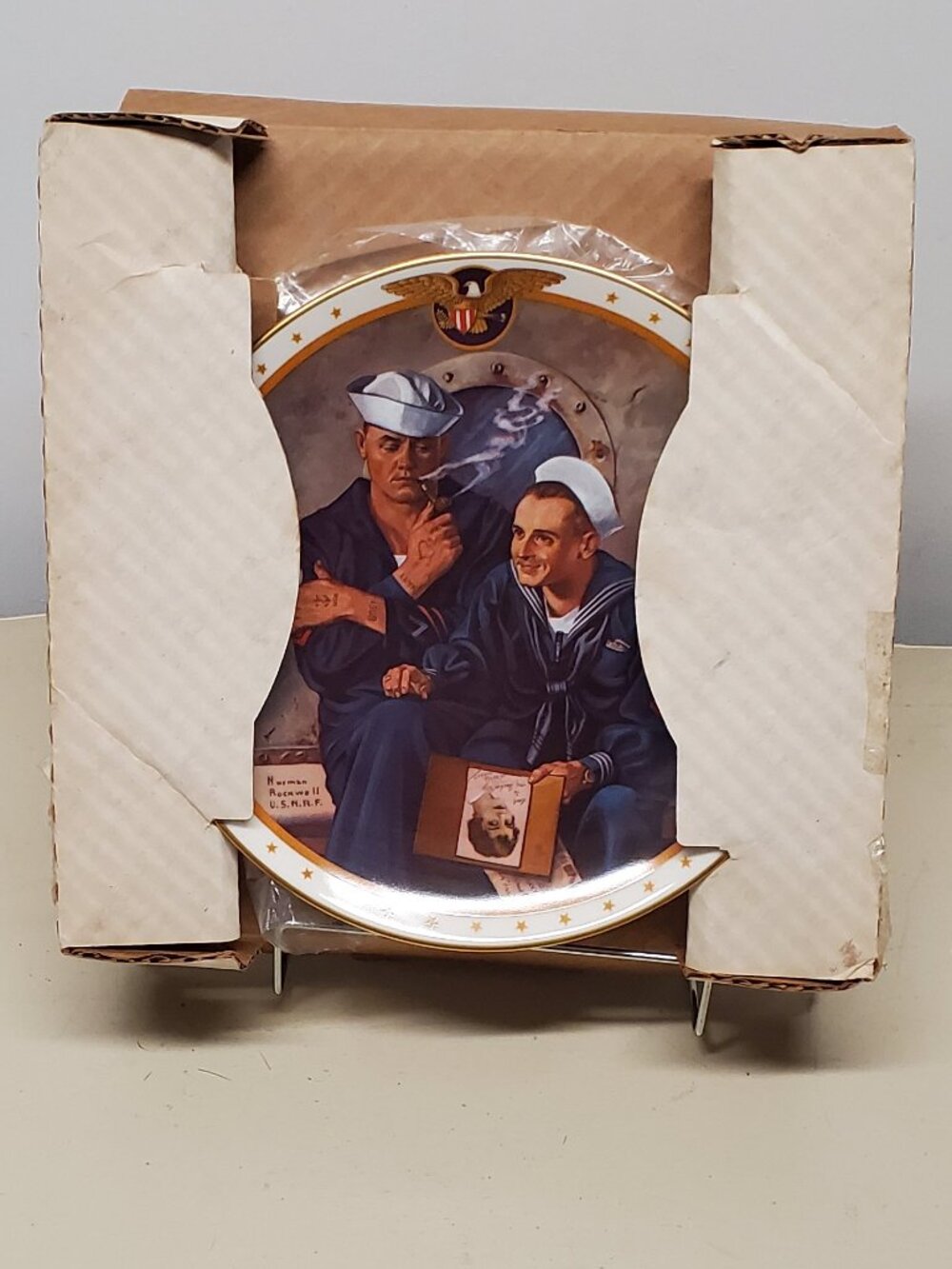 Norman Rockwell "Reminiscing" Royal Devon Collector Plate w/ Original Box